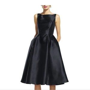 Adrianna Papell Boat Neck Sleeveless Fit and Flare Taffeta Dress